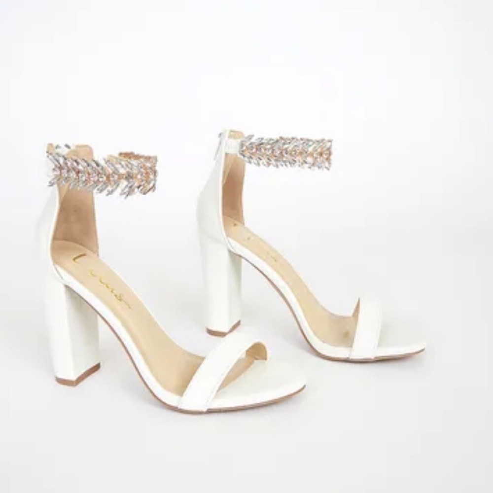 Diamond heeled bridal shoes